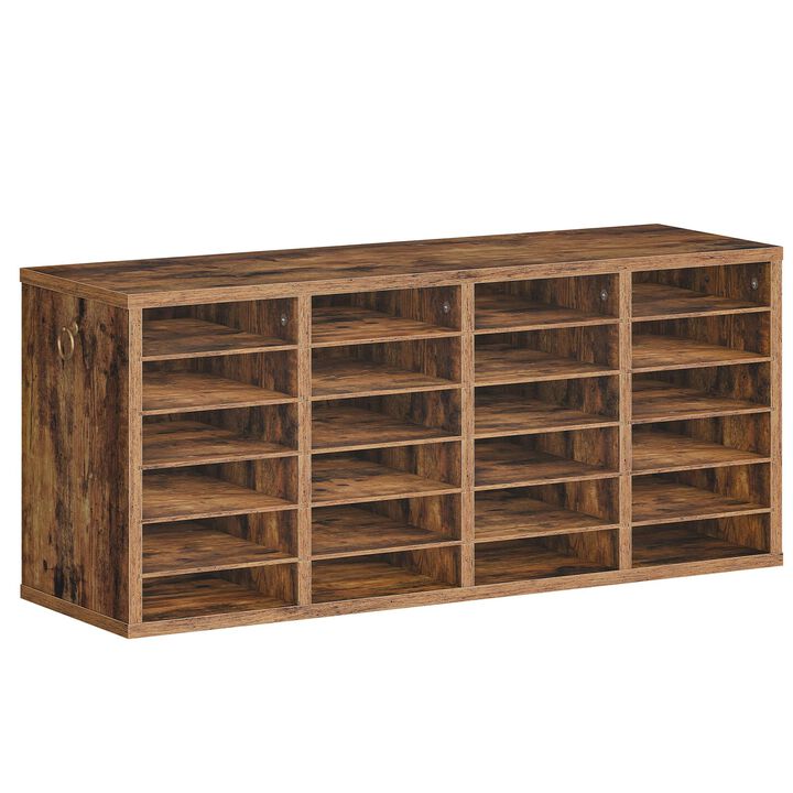 Wooden Document Sorter with 24 Compartments for Office and Classroom Use