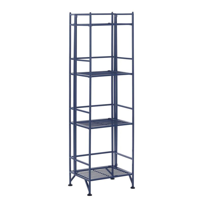 Convenience Concepts Xtra Storage 4 Tier Folding Metal Shelf Cobalt Blue
