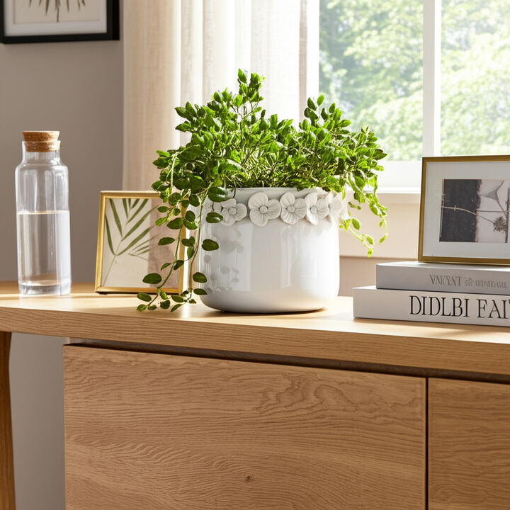 Floral Applique Planter