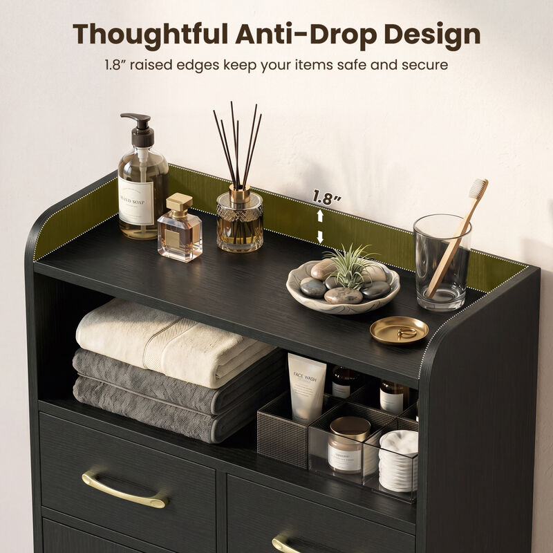 Bathroom Storage Cabinet with 2 Drawers and 2 Doors image number 6