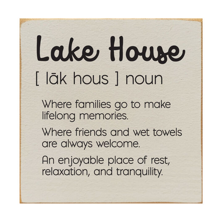 Lake House Definition Wooden Wall Sign for Cabin Decor