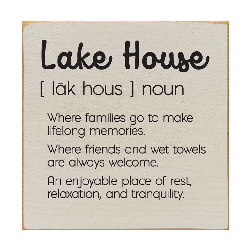 Lake House Definition Wooden Wall Sign for Cabin Decor image number 0