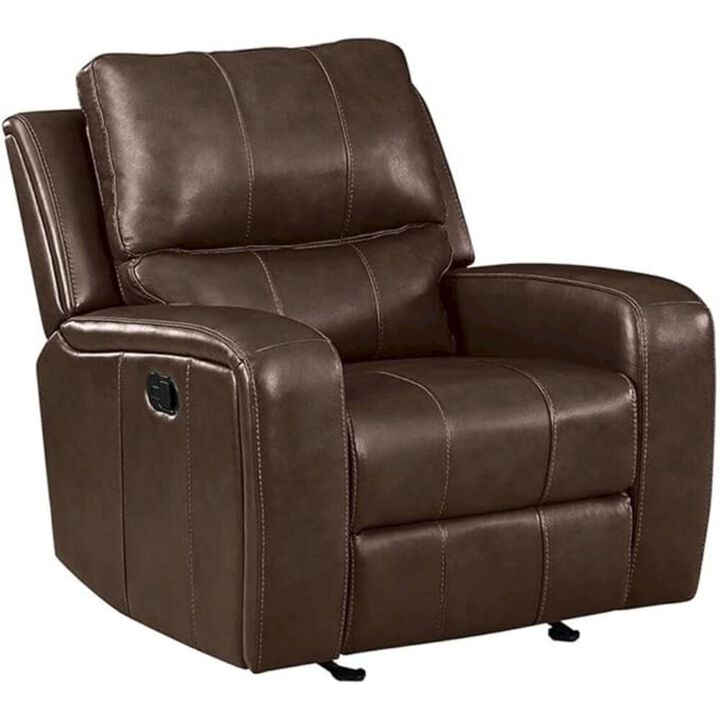 New Classic Furniture Linton Leather Glider Recliner-Brown