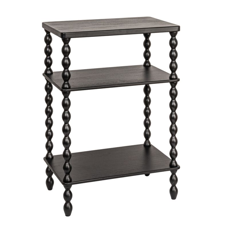 Bobbin Leg Rectangle Wood Accent Table, Black image number 0