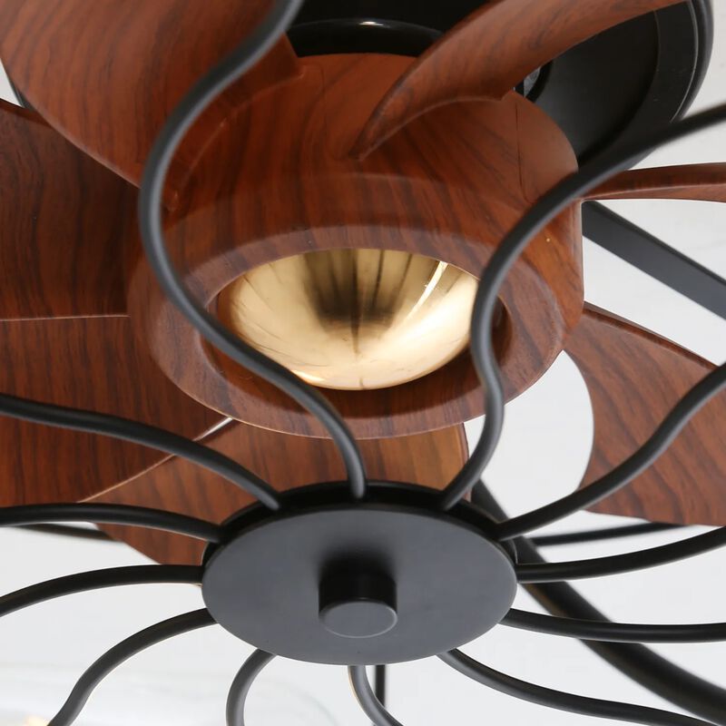 Industrial 20" Ceiling Fan With Matte Black 6 Speed Wind E26 Remote Control Reversible DC Motor image number 7