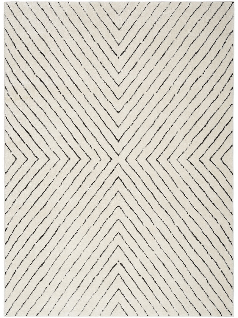 Modern Comfort MNC01 Ivory/Black 3'11" x 5'11" Rug