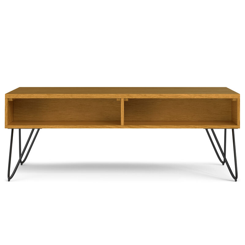 Hunter  48 inch Wide Rectangle Industrial Lift Top Coffee Table in Oak Veneer