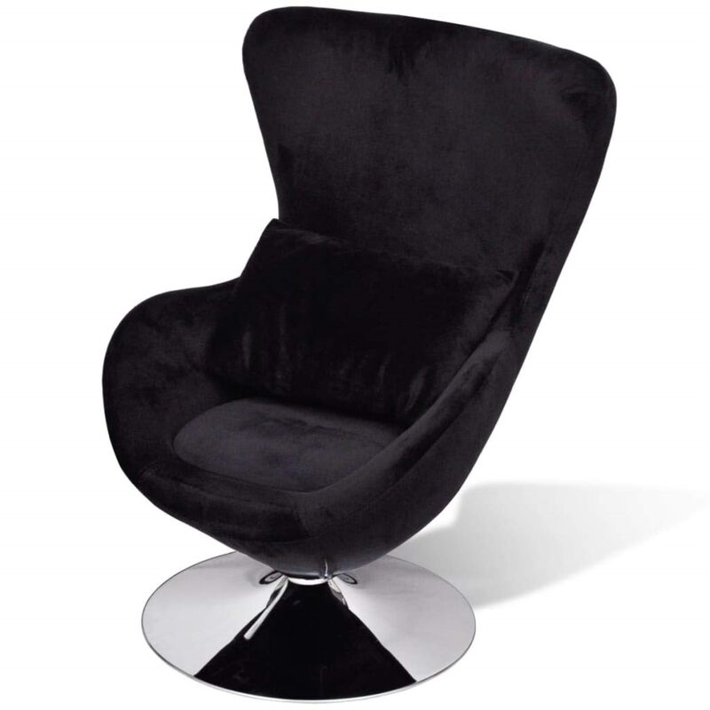 vidaXL Armchair with Egg Shape Black