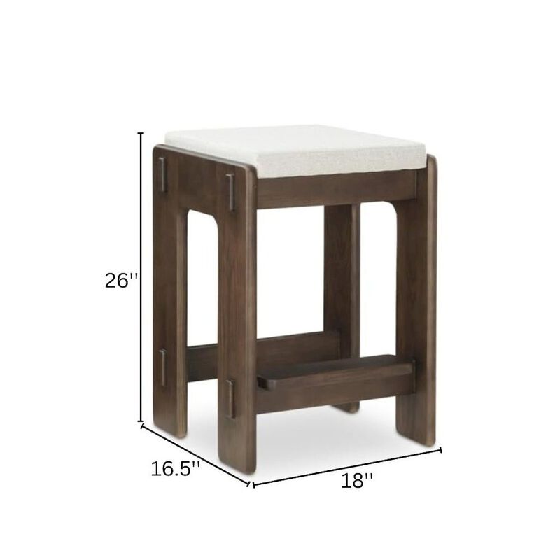 Starlight Canyon Home Oak Counter Stool Upholstered Backless Seat Minimalist Bar Stool Design image number 5