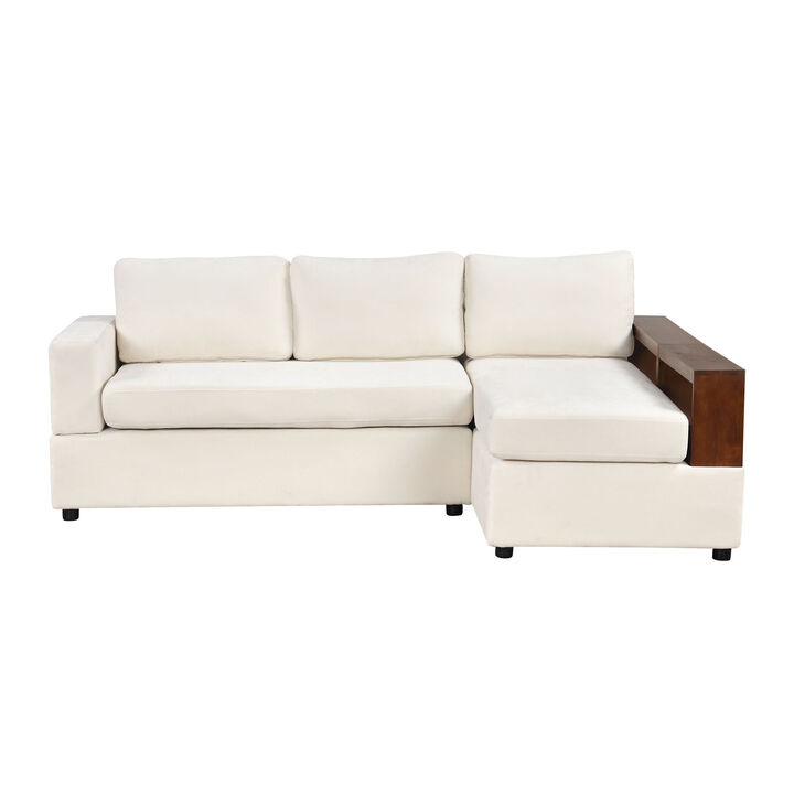 Merax Sectional Sofa Upholstered Sofa Couch with Reversible Armrests