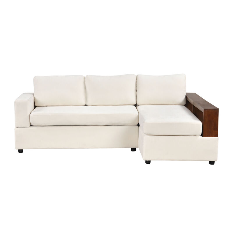 Merax Sectional Sofa Upholstered Sofa Couch with Reversible Armrests