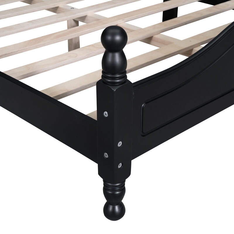 Merax Vintage Wood Platform Bed Frame