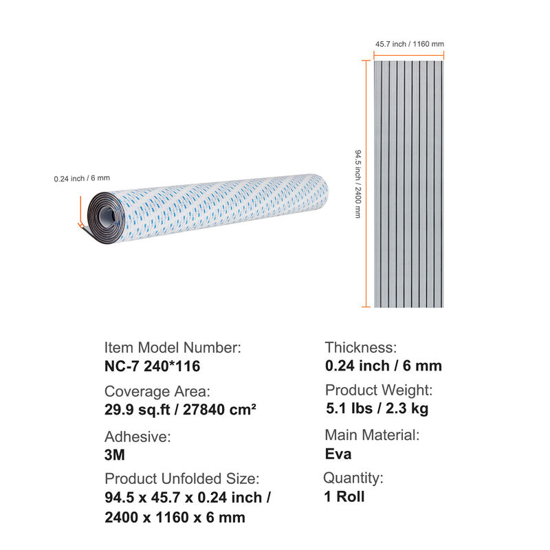 EVA Foam Boat Decking 94.5" x 45.7" with Self-Adhesive Backing image number 6