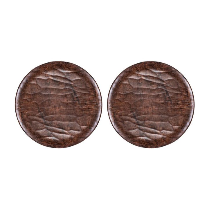 Turgla Composite dia.11" Round Brown Composite Plate (Set of 2)