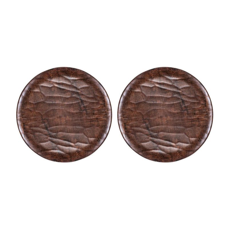 Turgla Composite dia.11" Round Brown Composite Plate (Set of 2)