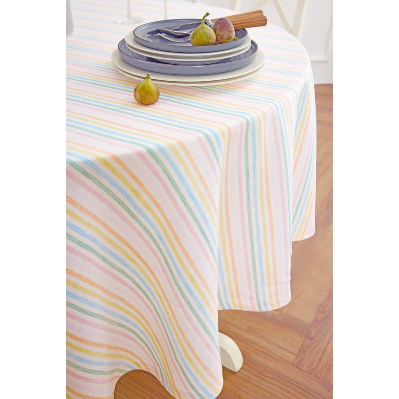 Solino Home Julia 100% Linen Round Tablecloth &ndash; Handcrafted, Machine Washable, Perfect for Holiday and Everyday Dining