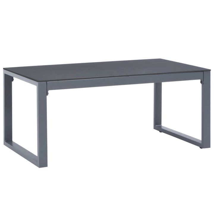 Coffee Table Silver Powder-coated aluminum and glass Medium