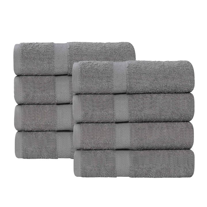 Absorbent Cotton Hand Towel Set of 8 for Bathroom, Spa and Kitchen Use