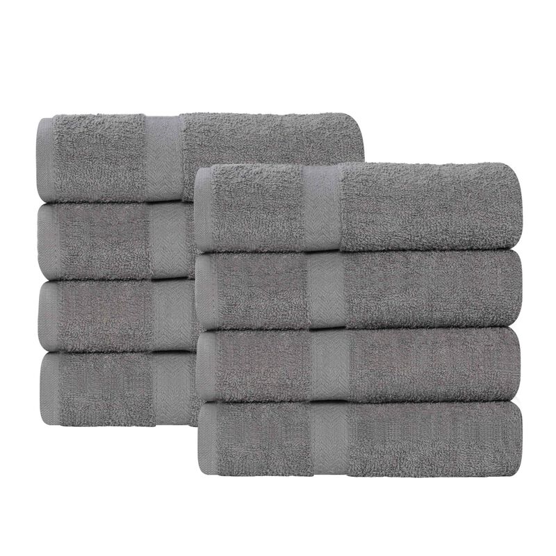 Absorbent Cotton Hand Towel Set of 8 for Bathroom, Spa and Kitchen Use image number 0