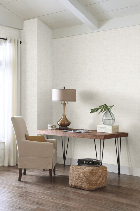 Papyrus Weave White Peel & Stick Wallpaper