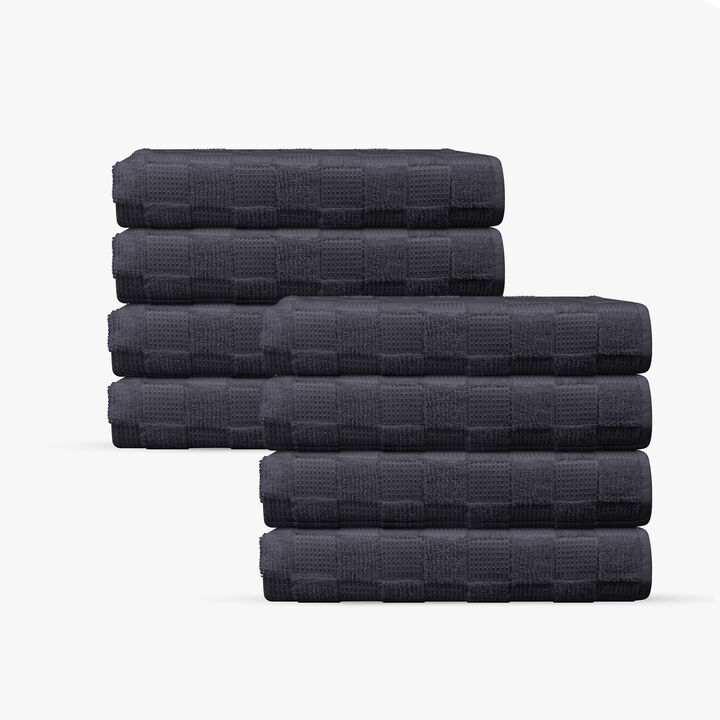 Waffle Terry 8 pcs Turkish Wash Towels Set