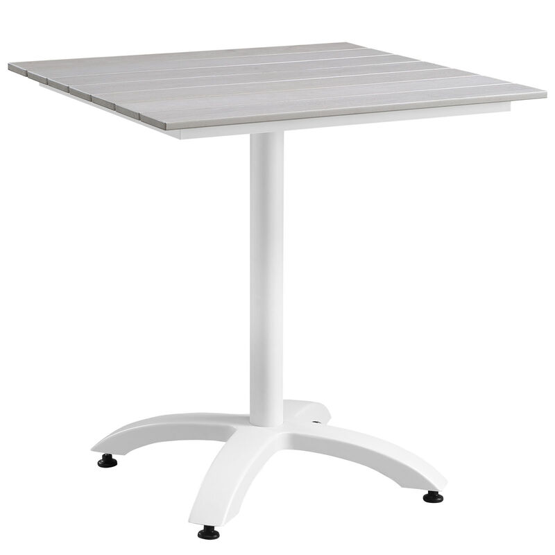 Modway - Maine 28" Outdoor Patio Dining Table White Light Gray image number 0