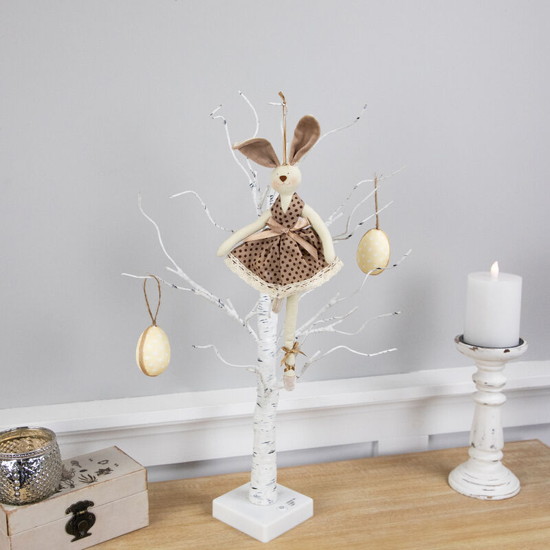 Plush Ballerina Bunny Hanging Easter Decoration- 13" - Brown