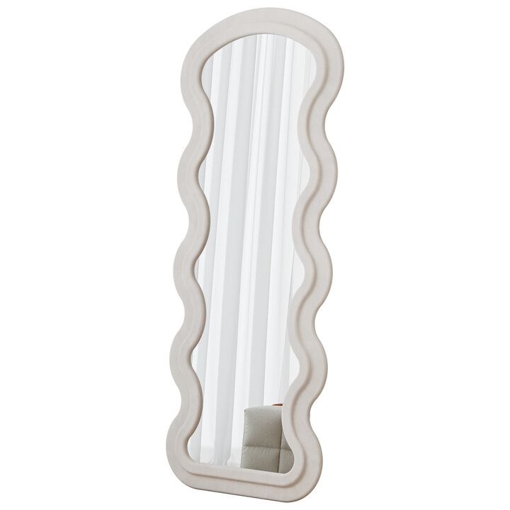 ELEMENT ACE Wavy Full Length Floor Mirror with Stand, Freestanding Hanging or Leaning Against Wall for Bedroom, Living Room, Dressing Room Home Decor