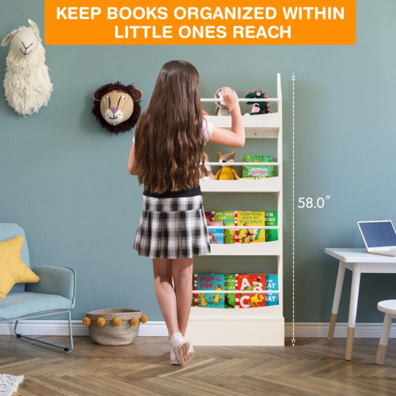 Hivvago 4-Tier Bookshelf with 2 Anti-Tipping Kits for Books and Magazine