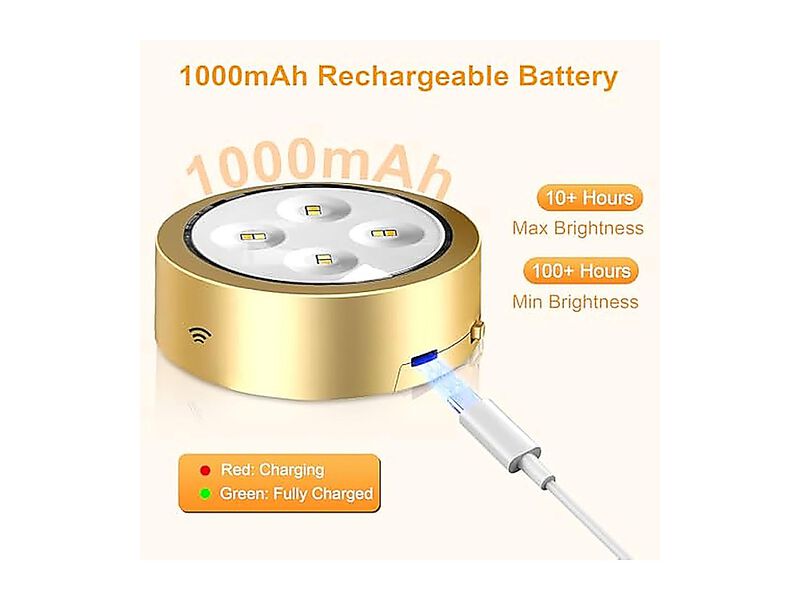 6 Pack Rechargeable Lights Battery Operated Sconces Wall Art Lighting Wireless image number 3