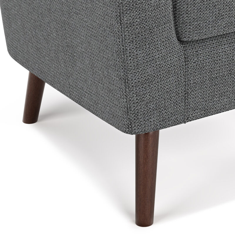 Thorne 30 inch Wide Contemporary Accent Chair in Shadow Grey Linen look fabric