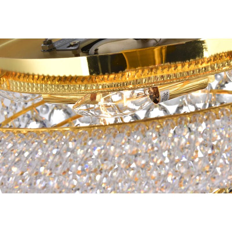 Empire 8 Light Flush Mount With Gold Finish