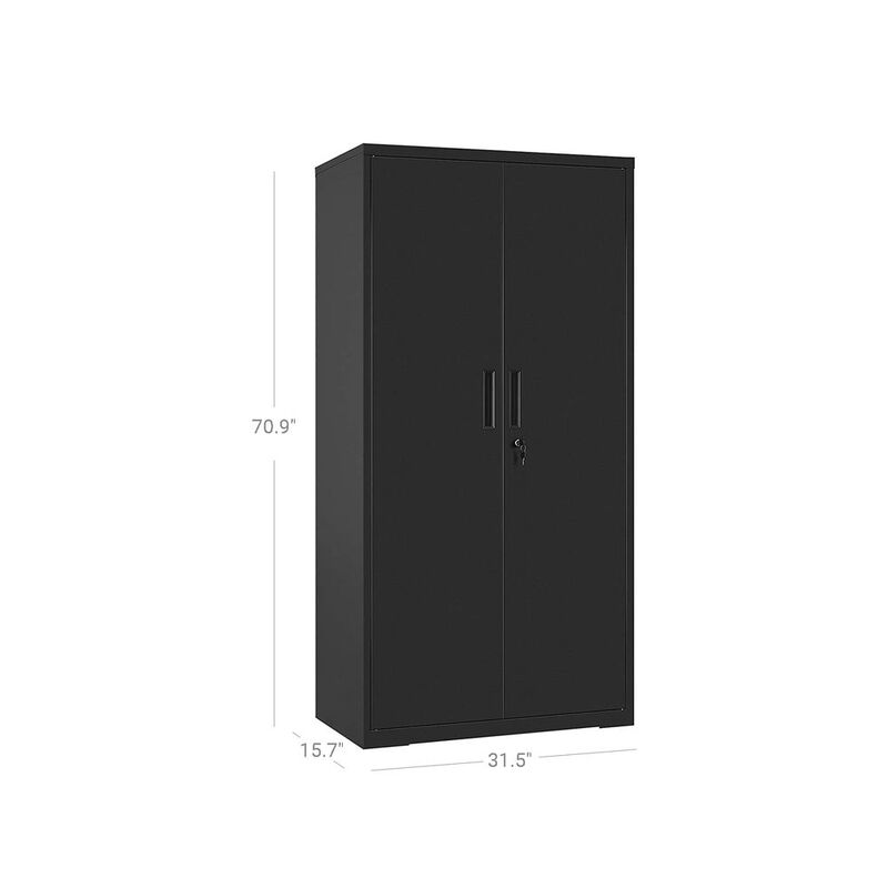 Freestanding Metal Storage Cupboard with Locking Doors