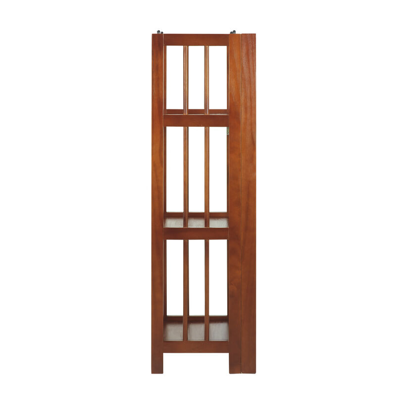 Casual Home 3-Shelf Folding Bookcase (14" Wide)-Mahagony