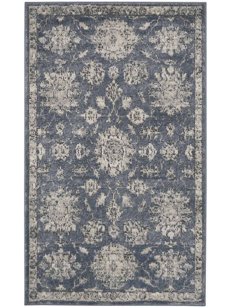 Quarry QUA06 Blue/Beige 3' x 5' Rug