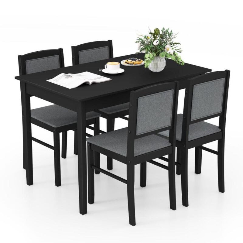 Hivvago 5-Piece Dining Set for 4 with Rubber Wood Legs for Small Dining Room