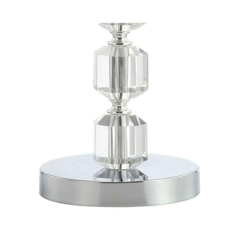 Cary Modern Stacked Crystal/Metal LED Table Lamp