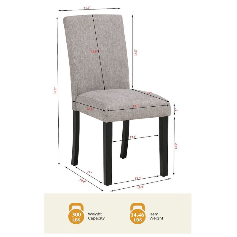 Yvonne Dining Chairs, Set of 2, Grey