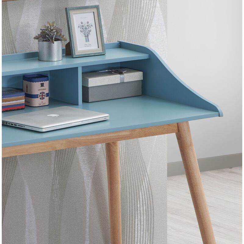 Streamdale Mid-Century Modern Wood Writing Desk with Hutch image number 4