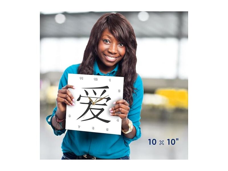 Lovein Simplified Chinese Symbols Black Wall Clock 15 Inch Home Decor image number 1