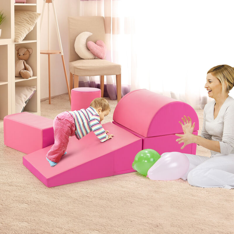 5-Piece Modular Climbing and Crawling Foam Playset for Kids