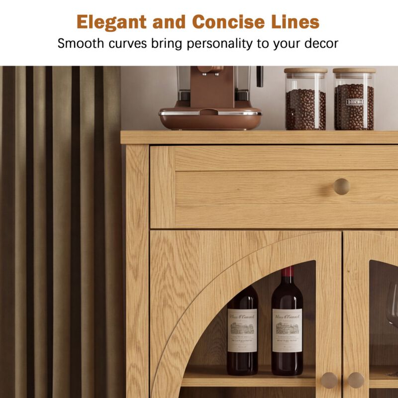Medful Arched Glass Door Sideboard Cabinet image number 4