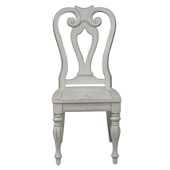 Liberty Furniture Magnolia Manor Splat Back Side Chair (RTA)-Set of 2 in Antique White