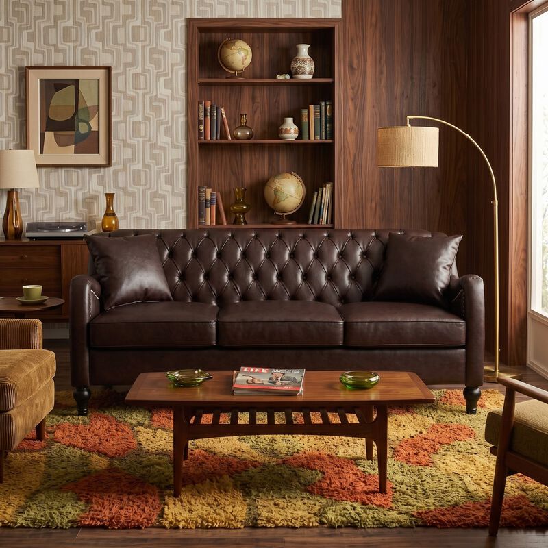 Zutung PU Leather 3‑Seater Sofa image number 2