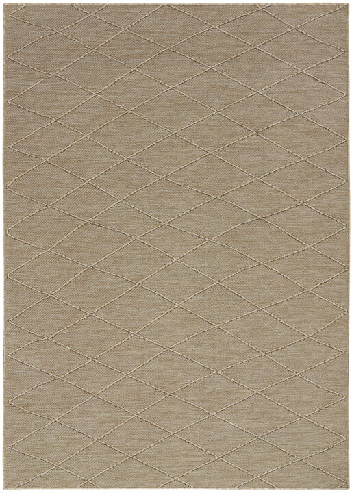 HomeRoots 4' X 6' Natural And Light Brown Geometric Indoor Outdoor Area Rug