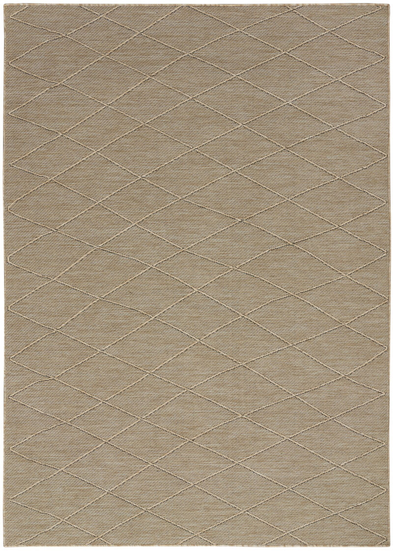 HomeRoots 4' X 6' Natural And Light Brown Geometric Indoor Outdoor Area Rug image number 0