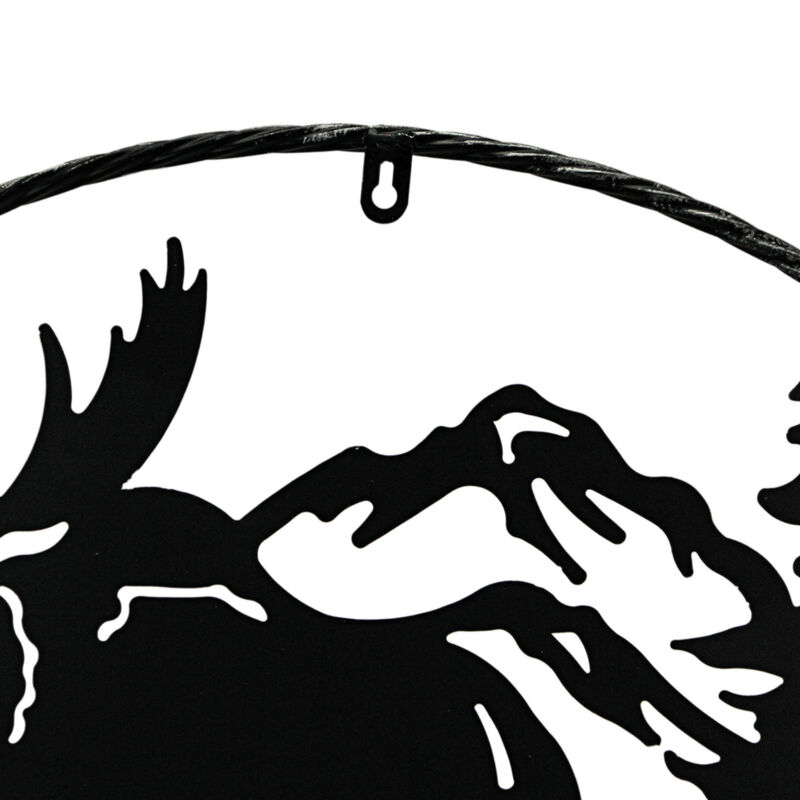24 Inch Laser Cut Metal Moose Wall Art Rustic Silver Accent Cabin Lodge Decor image number 1