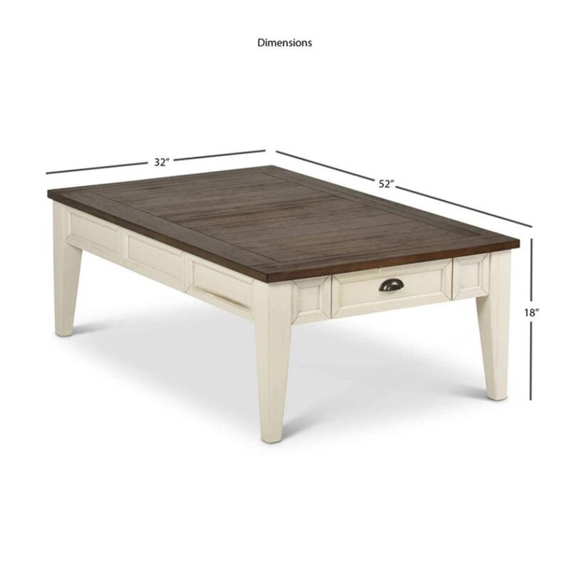 Cayla Cocktail Table Dark Oak/White