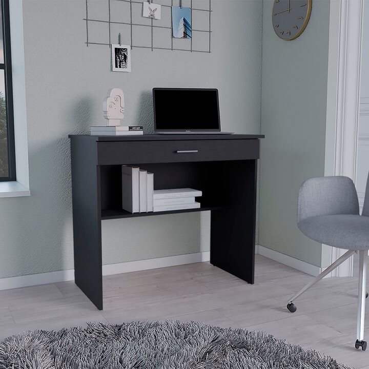 Montana Storage Desk, Spacious Stylish with Drawer and Shelf, White