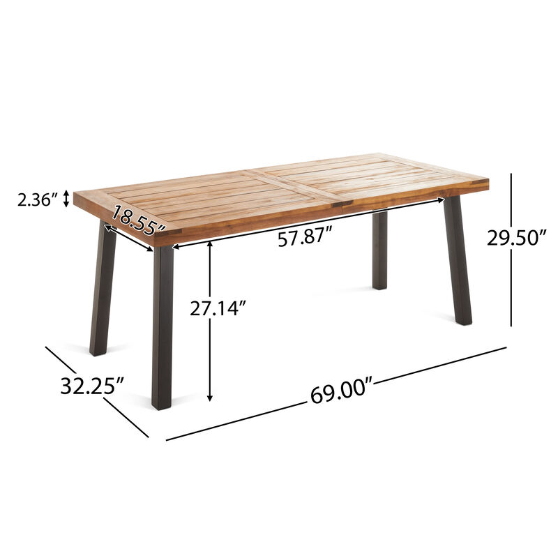 Kocen Modern Industrial Style Outdoor Coffee Table image number 8